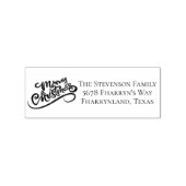 Frohe Weihnachten Moderne Script Holiday Adresse Gummistempel (Prägung)
