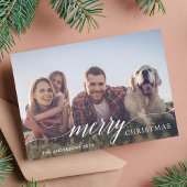 Frohe Weihnachten Moderne Script Holiday Foto Card