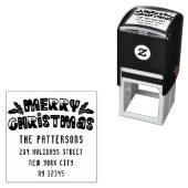 Frohe Weihnachten Moderne Script Name Rücksendeadr Permastempel (Beispiel)