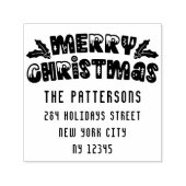 Frohe Weihnachten Moderne Script Name Rücksendeadr Permastempel (Design)