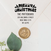 Frohe Weihnachten Moderne Script Name Rücksendeadr Permastempel