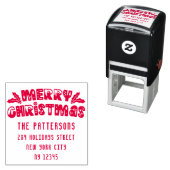 Frohe Weihnachten Moderne Script Name Rücksendeadr Permastempel (Beispiel)