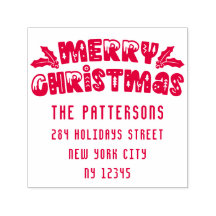 Frohe Weihnachten Moderne Script Name Rücksendeadr