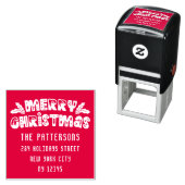 Frohe Weihnachten Moderne Script Name Rücksendeadr Permastempel (Beispiel)