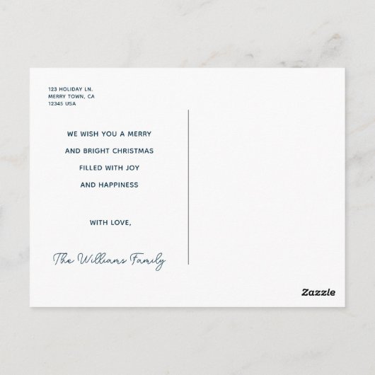 Frohe Weihnachten Moderne Script Postcard Postkarte (Rückseite)