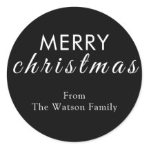 Frohe Weihnachten Moderne Script Round Sticker