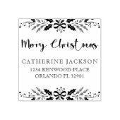 Frohe Weihnachten Moderne Script-Rücksendeadresse Gummistempel (Prägung)