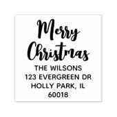 Frohe Weihnachten Moderne Script-Rücksendeadresse Permastempel (Design)