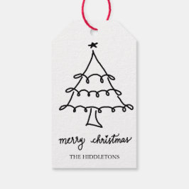 Frohe Weihnachten Moderne Script Weihnachtsbaum Geschenkanhänger