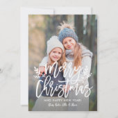 Frohe Weihnachten Moderne Silver Script Foto Colla (Vorderseite)