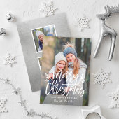 Frohe Weihnachten Moderne Silver Script Foto Colla