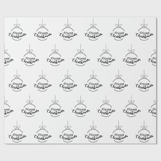 Frohe Weihnachten Moderne Skript Weihnachtsschmuck Geschenkpapier (Flach)