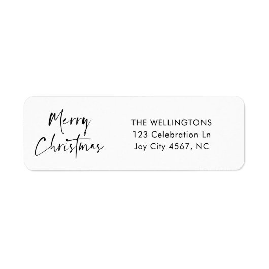 Frohe Weihnachten Moderne Skriptfamilie Name Adres (Vorne)