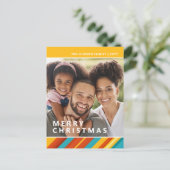 Frohe Weihnachten Moderne Stripes Foto Urlaub (Stehend Vorderseite)