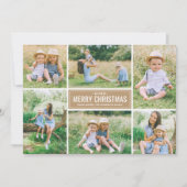 Frohe Weihnachten Moderne Tan Foto Collage (Vorderseite)