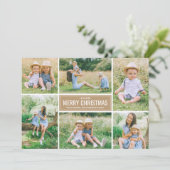 Frohe Weihnachten Moderne Tan Foto Collage (Stehend Vorderseite)