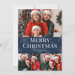 Frohe Weihnachten Moderne Text Blau Familie 3 Foto