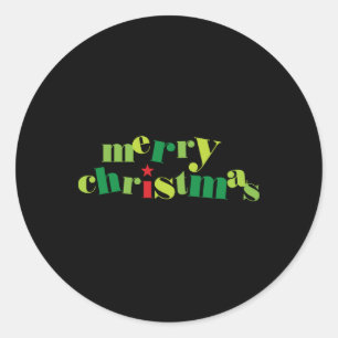 Frohe Weihnachten Moderne Tygraphy T-Shirt Runder Aufkleber
