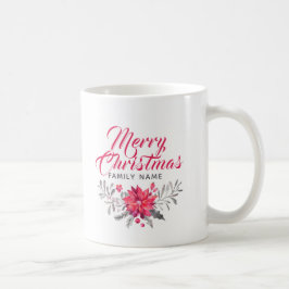 Frohe Weihnachten Moderne Typografie & Bouquet Kaffeetasse