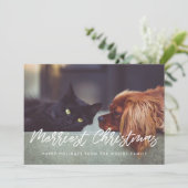 Frohe Weihnachten Moderne Typografie Familie Foto (Stehend Vorderseite)