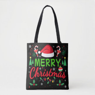 Frohe Weihnachten Moderne Typografie Familie Xmas Tasche