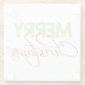 Frohe Weihnachten | Moderne Typografie Glasuntersetzer (Rückseite)