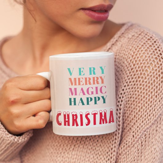 Frohe Weihnachten Moderne Typografie individuelle Kaffeetasse