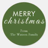 Frohe Weihnachten Moderne Typografie Rundsticker Runder Aufkleber (Vorderseite)