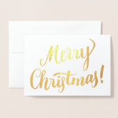 Frohe Weihnachten Moderne Typografie-Script Folienkarte (Vorderseite mit Umschlag)
