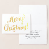 Frohe Weihnachten Moderne Typografie-Script Folienkarte (Anzeige)