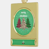Frohe Weihnachten Moderne und Elegant Banner-Ornament Gold (Links)