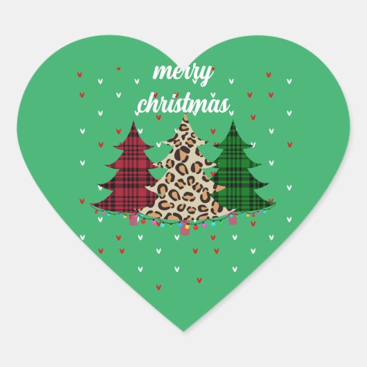 Frohe Weihnachten Moderne und Elegant Herz-Aufkleber (Vorderseite)