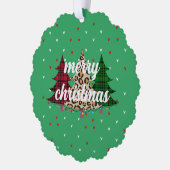 Frohe Weihnachten Moderne und Elegant Ornament Karte (Links)