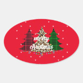 Frohe Weihnachten Moderne und Elegant Ovaler Aufkleber (Vorderseite)