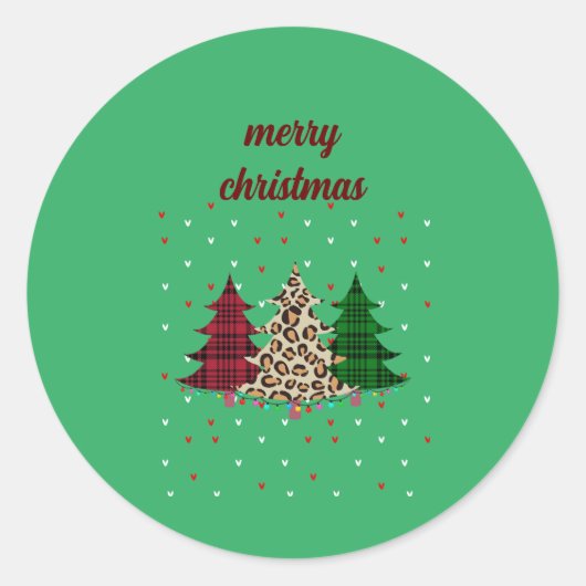 Frohe Weihnachten Moderne und Elegant Runder Aufkleber (Vorderseite)