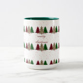 Frohe Weihnachten Moderne und Elegant Zweifarbige Tasse (Mittel)