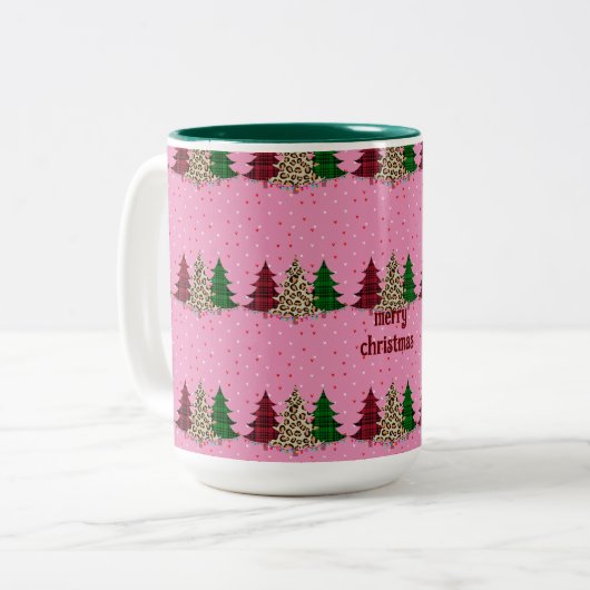 Frohe Weihnachten Moderne und Elegant Zweifarbige Tasse (Vorderseite Links)
