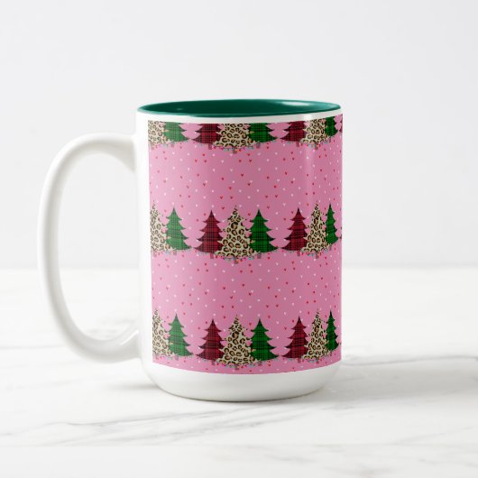Frohe Weihnachten Moderne und Elegant Zweifarbige Tasse (Links)