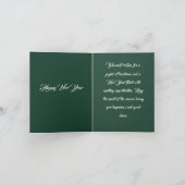 Frohe Weihnachten Moderne Vier-Foto Collage Grün (Innenseite)