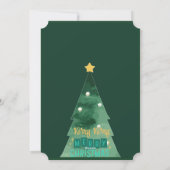 Frohe Weihnachten Moderne Vier-Foto Collage Grün (Rückseite)