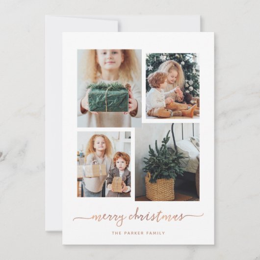 Frohe Weihnachten | Moderne vier FotoCollage (Vorderseite)