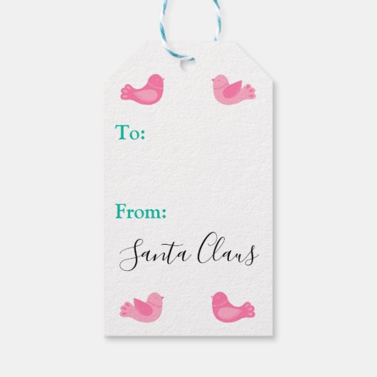 Frohe Weihnachten - Moderne Weihnachtsbäume Rosa A Geschenkanhänger (Rückseite)