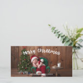 Frohe Weihnachten Moderne Weihnachtsfotokarte (Stehend Vorderseite)