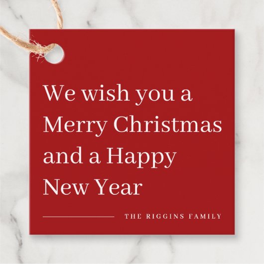 Frohe Weihnachten, moderne Weihnachtsgeschenk-Tag Geschenkanhänger (Vorderseite)