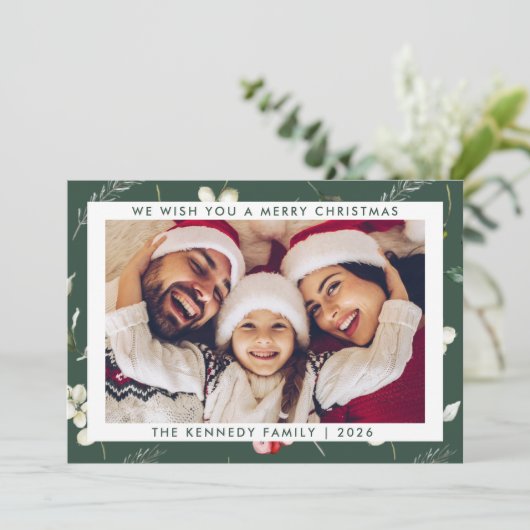 Frohe Weihnachten Moderne Winterlandschaft Foto Ho (Stehend Vorderseite)