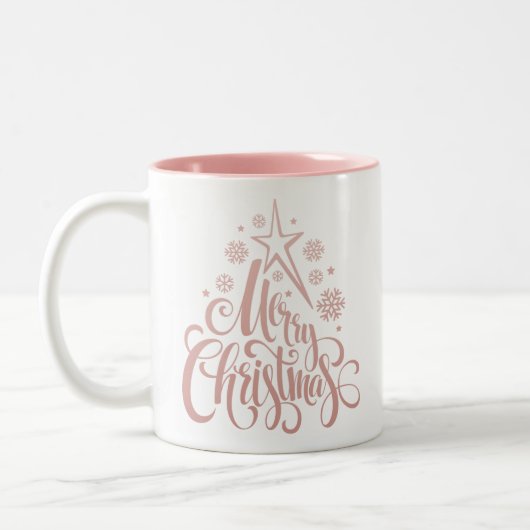 Frohe Weihnachten Moderne Zweifarbige Tasse (Links)