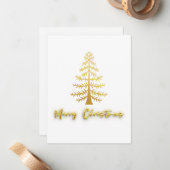 Frohe Weihnachten modernen goldenen Luxusbaum weiß Mitteilungskarte (Vorderseite/Rückseite Beispiel)