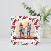 Frohe Weihnachten Moderner Blumenurlaub Foto (Stehend Vorderseite)