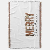 "Frohe Weihnachten" Moderner Farbblock Leopard Boh Decke (Vorderseite Vertikal)