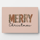 "Frohe Weihnachten" Moderner Farbblock Leopard Boh Fotoplatte (Vorderseite)